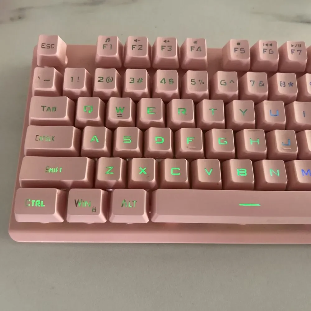 NPET K10 Wired Gaming Keyboard LED Backlit Pink USB Wired Elle Woods